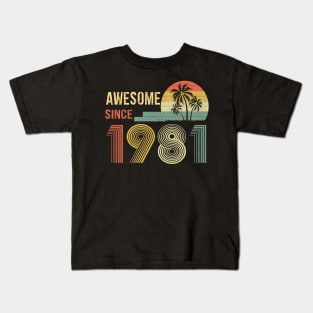 41 Year Old Awesome Since 1981 Gifts 41th Birthday Gift Kids T-Shirt